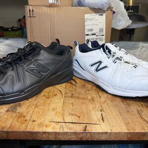 NEW New Balance MX608v5 Bundle (2) Black White Slip Resistant Sneakers Shoes US